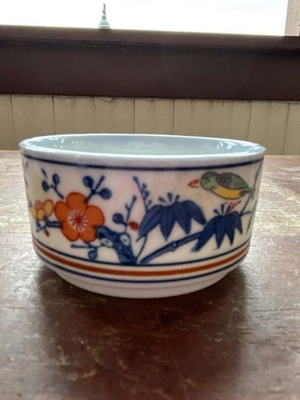 Vintage Japanese Porcelain Small Bowl Kobachi Blue White Flower Sometsuke